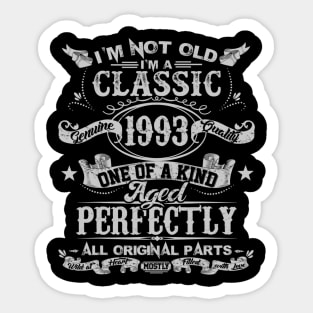 Classic 27th birthday gift for men women Vintage 1993 Sticker